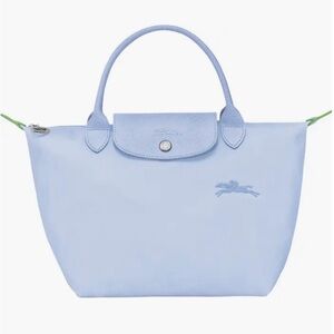 NWT Longchamp Elegant Small Le Pliage Light Blue Top Handle Tote